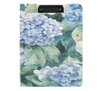 Clipboard Folder with Storage A4 Clipboard Folio Binder Horizontal and Vertical Double Clips Office Clip Board with Cover Hydrangeas Beauty Summer Flowers