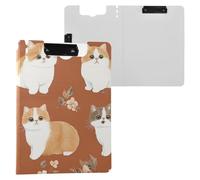 Clipboard Folder with Storage Aesthetic Exotic Shorthair Cats Terracotta A4 Clipboard Clipfolio Double Metal Clips Pen Holder School Clip Board with Cover