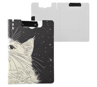 Clipboard Folder with Storage Aesthetic Ragdoll Cat A4 Clipboard Binder Two Metal Clips Pen Holder Office Clip Board with Cover