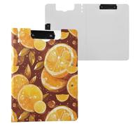Clipboard Folder with Storage Yellow Lemon Slice A4 Clipboard Folio Binder Two Metal Clips Pen Holder Nursing Clip Board with Hard Cover