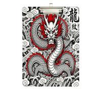 clipboard Folio with Writing pad Chinese Strength Traditional Dragon Standard Hole for Nursing Student Trade Quest Size 9 x 12.5 Tabla para escribir