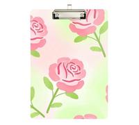 clipboard for Girls Spring Red Rose Green Pattern Hard Board for Classroom Supplies Teachers Elementary Size 9 x 12 5 Tabla para escribir