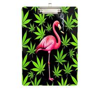 clipboard for Kids Flamingo Bird Smoking Cannabis Waterproof for Nurses Home Contractor Size 9 x 12.5 Tabla para escribir con Clip