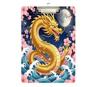 clipboard for Kids Japanese Style Dragon Tattoo Hard Board for Nursing Student Trade Quest Size 9 x 12.5 Tabla para escribir