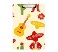 clipboard Fun Cinco De Mayo Red Silhouette Acrylic Cute for Volleyball Baseball Coaches Size 9 x 12.5 Tablas para escribir