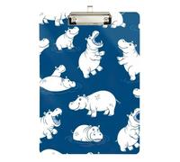 Clipboard Funny Rhino Navy Cute Clip Boards Paperboard Chic Design Clipboards for Nurses, Lawyers, Doctor Offices, Low Profile Gold Clip Retractable Hanging Tab