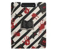 Clipboard Halloween Red Devil's Eye Blood Handprint A4 Clipboard Padfolio Horizontal and Vertical Double Clips School Clip Board with Cover