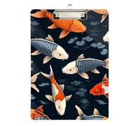 Clipboard Koi Fish Writing Clipboard for Nurses, Lawyers, Doctor Offices Letter Size Clipboards, A4 Letter Size 12.5 x 9 Inches Silver Clip