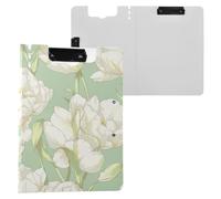Clipboard Lush Flower Pale Green A4 Clipboard Binderfolio Two Metal Clips Pen Holder Nursing Clip Board with Cover