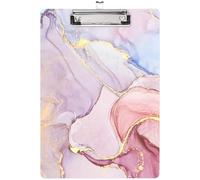 Clipboard, Mini Clipboard, a6 for Office School Hospital and Nursing Use,Clip Board for Writing Note-Taking Meeting Minutes and Medical Charts, Sparkling Glitter Pink Marble Made from Acrylic Material