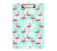 clipboard mini hardboard Cute Pink Flamingo Lover Tropical Plastic for Nursing Student Trade Quest Size 9 x 12.5 Tabla para escribir