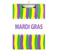 clipboard Nursing Edition Mardi Gras Flag Happy Carnival Hard Board for Teacher Portfolio clipboard Size 9 x 12.5 Tabla para escribir con Clip