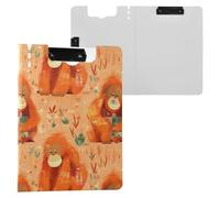 Clipboard Orange Sienna Orangutans A4 Clipboard Folio Double Clips Pen Holder Office Clip Board with Cover