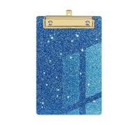 Clipboard Paper Organizer Writing Clipboard with Low Profile Gold Clip Menu Folder Flash Memo File(Blue)