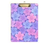 Clipboard Petal Flowers Pastel Cute Clip Board A4 Standard Size Clip Boards for Students, Women, Man, 12.5 x 9 Inches Gold Clip