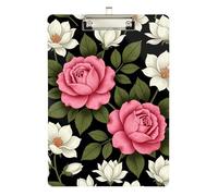 clipboard Pocket Red Rose Tattoo White Plastic for 5th Grade Classroom Essentials for Teachers Size 9 x 12.5 Tabla para escribir con Clip