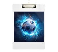 Clipboard Soccer Ball Blue Decorative Clipboards for Women Men Teachers Nurses Hanging Clipboards A4 Standard Size Low Profile Gold Clip Retractable Hanging Tab 12.5 x 9 Inches