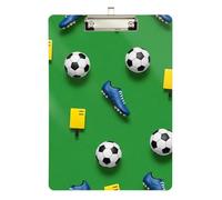 Clipboard Soccer Ball Green Portable Clipboard Wordpad Clipboards Standard Size for Classrooms, Restaurants, School, A4 Letter Size 12.5 x 9 Inches Silver Clip, Silver12x9in