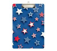 Clipboard Stars Blue Writing Boards for Teacher Student Lawyer Nurse Hanging Clipboards A4 Standard Size Low Profile Gold Clip Retractable Hanging Tab