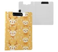 Clipboard Tiny Reindeer Face Yellow A4 Clipboard with Binder Horizontal and Vertical Double Clips School Clip Board with Cover