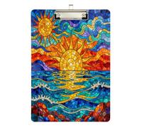 clipboard Unbreakable Ocean Beach Sunrise Acrylic Cute for Personalized clipboards for Teachers Size 9 x 12.5 Tablas para escribir