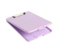 Clipboard Vertical Opening A4 File Folder Candy Color with Metal Clip Clipboard Writing Pad Writing Board Plastic File Storage Box(Purple)