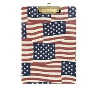 Clipboard Vintage American Flag Writing Boards Standard A4 Letter Size Clipboards for Nurses, Lawyers, Doctor Offices, 12.5 x 9 Inches Gold Clip, Gold12x9in