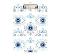 Clipboard Waterproof Low Profile Clip Standard A4 Letter Size Office Hardboard 12.5" L x 9" W Bllue Silver Evil Eye