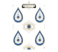 Clipboard Waterproof Low Profile Clip Standard A4 Letter Size Office Hardboard 12.5" L x 9" W Evil Eye Pattern