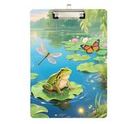 Clipboard Waterproof Low Profile Clip Standard A4 Letter Size Office Hardboard 12.5" L x 9" W Frog