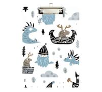 Clipboard Waterproof Low Profile Clip Standard A4 Letter Size Office Hardboard 12.5" L x 9" W Little Vikings Trendy Scandinavian