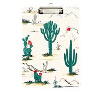 Clipboard Waterproof Low Profile Clip Standard A4 Letter Size Office Hardboard 12.5" L x 9" W Sunny Desert Cactus