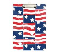 Clipboard Waterproof Low Profile Clip Standard A4 Letter Size Office Hardboard 12.5" L x 9" W USA Stars Flag Cartoon