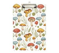 Clipboard Waterproof Low Profile Clip Standard A4 Letter Size Office Hardboard 12.5" L x 9" W Wild Mushrooms