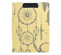 Clipboard Western Cowboy Dream Catchers Deer Skull A4 Clipboard Clipfolio Horizontal and Vertical Double Clips Office Clip Board with Cover