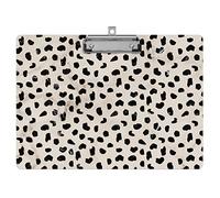 Clipboard with Designs A4 Letter Standard Size Hardboard Cute Landscape Clipboards Decorative with Low Profile Clip for Office School - Cheetah Spots(9" x 12.5")
