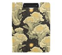 Clipboard with Folder A4 Clipboard Binder Horizontal and Vertical Double Clips School Clip Board with Cover Chinese Cabbage Wasteland Punk Style