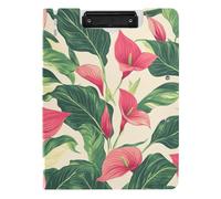 Clipboard with Folder Chic Red Calla Lily A4 Clipboard Binderfolio Double Metal Clips Pen Holder School Clip Board with Cover