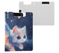 Clipboard with Folder Cute American Shorthair Cat A4 Clipboard Padfolio Double Clips Pen Holder School Clip Board with Cover