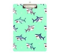 clipboard with Folder Cute Ocean Sea Life Animal Shark Waterproof for Nursing Student Trade Quest Size 9 x 12.5 Tabla para escribir