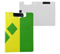 Clipboard with Folder Flag of Saint Vincent and The Grenadines A4 Clipboard Folio Double Clips Pen Holder School Clip Board with Hard Cover