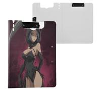 Clipboard with Folder Grim Reaper Anime Sexy A4 Clipboard Binder Double Clips Pen Holder Nursing Clip Board with Hard Cover