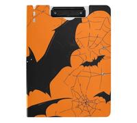Clipboard with Folder Silhouette Black Bats Halloween A4 Clipboard Padfolio Horizontal and Vertical Double Clips Nursing Clip Board with Cover