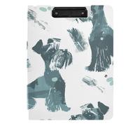 Clipboard with Folder Simple Sketch Green Dog A4 Clipboard Binderfolio Double Clips Pen Holder Nursing Clip Board with Cover