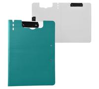Clipboard with Folder Teal Green A4 Clipboard Folio Binder Double Clips Pen Holder School Clip Board with Cover