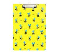 clipboard with Hanging Hook Yellow Honeycomb Bee Plastic for Soccer Truck Driver Size 9 x 12.5 Tabla para escribir