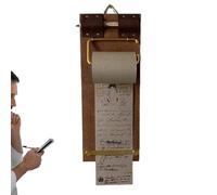 Clipboard with Notepad, Wall Mounted Note Paper Dispenser Roll - Hanging Vintage Wall Board for To-Do Lists, Adults, Kitchen, Living Room