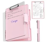 Clipboard with Storage 13.3x9.4 Inch Writable Plastic Nursing Clipboard with Compartment & Pen Holder for Doctor Teachers Students Sales Coaches