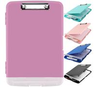 Clipboard with Storage, A4 Binder Nursing Clipboards with Pen Holder, Heavy Duty Storage Clipboards with Low Profile Clip, Clipboard Folder Side-Opening, Smooth Writing Clip Board (Violet)