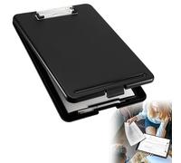 Clipboard with Storage,Heavy Duty Clip Boards with Pen Holder,A4 Plastic Storage Box,Black Compact Nursing Clipboard Paper File,1PC